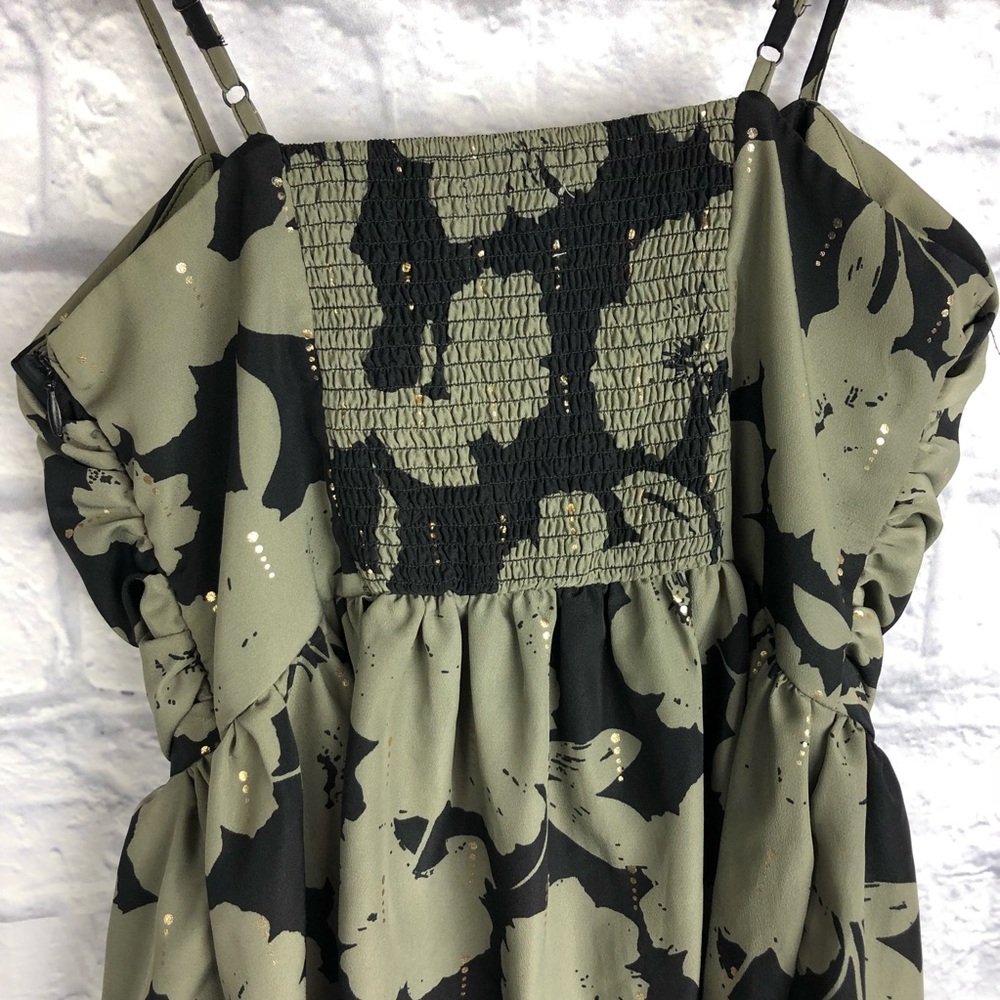 [5 for $25] Ecote Black Green & Gold Strappy Dress - Picture 7 of 7